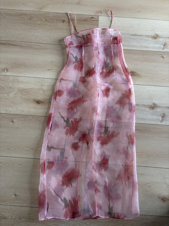 Source Unknown Dresses & Skirts - Source Unknown Pink Sheer Floral Maxi Dress